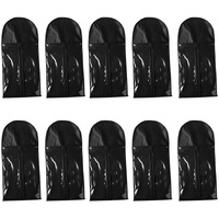 Wig Storage Bag Holder Case, Wigs Pouch Dust-Proof Organizer Protect For Professional Hair Extensions (Black Pack Of 10)