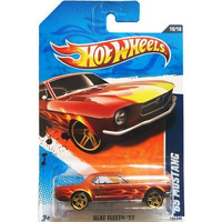 Hot Wheels 2011 Heat Fleet 1965 Ford Mustang Copper Red With Flames And Opening Hood
