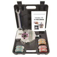 Mastercool Manual A/C Hose Crimper Kit Includes Complete Set Of Dies Covering Standard Hose Sizes #6, #8, #10 And #12, 71550, Black