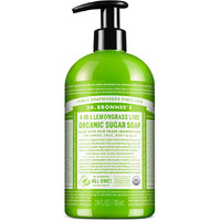 Dr. Bronner's - Organic Sugar Soap (Lemongrass, 24 Ounce) - Made With Organic Oils, Sugar And Shikakai Powder, 4-In-1 Uses: Hands, Body, Face And Hair, Cleanses, Moisturizes And Nourishes, Vegan