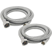 [2-Pack] Procuru 60"" Length X 3/8"" Comp X 1/2"" Fip Faucet Hose Connector, Stainless Steel Braided Supply Line (9Sf60-2P)