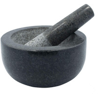 Kota Japan Large Black Granite Mortar & Pestle Natural Stone Grinder For Spices, Seasonings, Pastes, Pestos And Guacamole