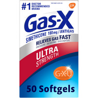 Gas-X Ultra Strength Gas Relief Softgels With Simethicone 180 Mg For Bloating Relief - 50 Count