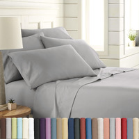Southshore Fine Living, Inc. 6 Piece Queen Deep Pocket Sheet Set, Ultra Soft Microfiber Sheets With 21"" Deep Queen Fitted Sheet, Oversized Flat Sheet, 4 Queen Pillowcases, Steel Grey