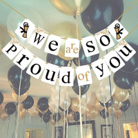 [Usa-Sales] Graduation Banner, We Are So Proud Of You"", Graduation Party Decorations, By Usa-Sales