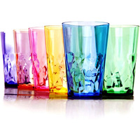 Scandinovia - 19Oz Unbreakable Premium Drinking Glasses Set Of 6 - Super Grade Acrylic Plastic - Perfect For Gifts - Dishwasher Safe - Stackable - Drinkware Cups Reusable Water Tumbler