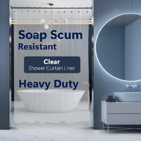 Epica Strongest Heavy-Duty Clear Vinyl Shower Curtain Liner -72 Inches X 72 Inches (Clear)