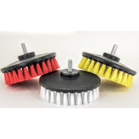 3Pc Carpet Mat 5"" Round Brush W/Power Drill Attachment Car Care & Detailing Tool