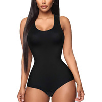Irisnaya Shapewear Bodysuit Scoop Neck Tank Tops For Women Tummy Control Waist Trainer Vest Full Body Shaper (2Xl, Black)
