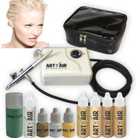 Art Of Air Fair Complexion Professional Airbrush Cosmetic Makeup System / 4Pc Foundation Set With Blush, Bronzer, Shimmer And Primer Makeup Airbrush Kit