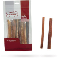 Gigabite 6 Inch Natural Odor Bully Sticks Treats (10 Pack) All Natural, Free Range Beef Pizzle Dog Chews - By Best Pet Supplies