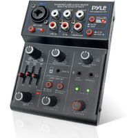 Pyle Professional Wireless Dj Audio Mixer - 3-Channel Bluetooth Dj Controller Sound Mixer W/Usb Audio Interface, Combo Jack Xlr+6.35Mm Mic/Line/Guitar In, 3.5Mm, Rca, Aux, Headphone Jack Pad33Mxubt