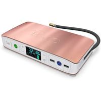 Halo Bolt Air 58830 Mwh Portable Emergency Power Kit With Tire Pump, 4 Interchangeable Air Nozzles, Extra Accessory Kit, Car Jump Starter, And Car Charger - Rose Gold