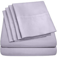 Queen Sheets Lilac - 6 Piece 1500 Supreme Collection Fine Brushed Microfiber Deep Pocket Queen Sheet Set Bedding - 2 Extra Pillow Cases, Great Value, Queen, Lilac