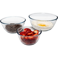 Simax Glass Mixing Bowls Set: Borosilicate Glass Mixing Bowls For Kitchen - Microwave And Oven Safe Bowls - Glass Bowls For Kitchen - Glass Mixing Bowl Set Of 3 - Baking Bowls (2 Cup, 5.5 C., 10.5 C.)