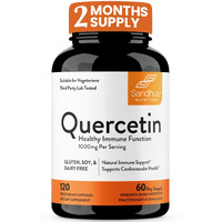 Sandhu's Quercetin 1000Mg Per Serving Vegetarian Capsules Bioflavonoids Supports Immune Health & Cardiovascular Health, Respiratory Health, Seasonal Allergy Relief 120 Count