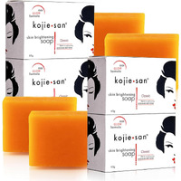 Kojie San Skin Brightening Soap - Bundle Pack - Original Kojic Acid, Dark Spot Remover Bar Soap With Coconut & Tea Tree Oil - 65G X 4 Bars