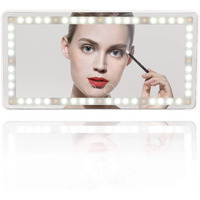 Car Visor Vanity Mirror Rechargeable With 3 Light Modes & 60 Leds,Mirror For Truck Suv Rear View Dimmable Touch Screen,Car As A Gifts Women Valentine's Day (White)