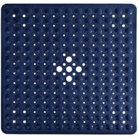 Yimobra Shower Stall Mat Non Slip, 21X21 Inch, Soft Square Bath Mat For Shower With Suction Cups And Drain Holes, Stall Floor Mats For Bathroom, Machine Washable, Bathroom Accessories,Navy Blue