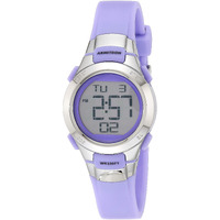 Armitron Sport Women's 45/7012Prsv Purple And Silver-Tone Digital Watch