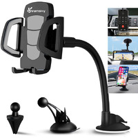 Car Phone Mount, Vansky 3-In-1 Cell Holder Air Vent Dashboard Mount Windshield For Iphone Xs Max R X 8 Plus 7 6S Samsung Galaxy S9 S8 Edge S7 S6 Lg Sony And More