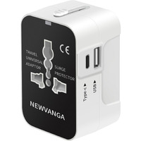 International Universal All In One Worldwide Travel Adapter Wall Charger Ac Power Plug Adapter With Usb C Charging Ports For Usa Eu Uk Aus European Cell Phone Laptop