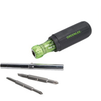 Greenlee 0153-42C 6-In-1 Multi-Tool Screwdriver With Flat-Tip, Phillips, And Hex Bits