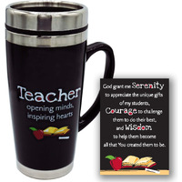 Abbey Gift Travel Mug - Insulated Coffee Thermos With Lid, Inspirational Teacher Appreciation Gifts, Gift For Professors, Educators, And Teachers Assistants, 7 Inches Tall, 16 Ounces