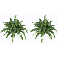 Nearly Natural 40In Artificial Boston Fern Large Hanging Plant, Set Of 2 Artificial Ferns That Look Real For Home D  Cor
