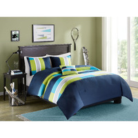 Comfort Spaces Casual Comforter Set Sporty Design, Vibrant Color, Active Lifestyle Boys Bedroom D  Cor, All Season Soft Microfiber Bedding Set, Decorative Pillow, Sham Navy/Blue Twin/Twin Xl 3 Piece