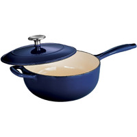 Tramontina Covered Saucier Enameled Cast Iron 3-Quart, Gradated Cobalt, 80131/071Ds