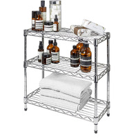 Seville Classics Compact Mini Desktop Metal Steel Wire Shelf Organizer Unit Shelving For Cabinets, Bath, Kitchen, Countertop, 3-Tier, 17. 5"" W X 7. 5"" D, Ultrazinc