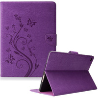 Dteck For Ipad 6Th/5Th Generation Case 9.7"" (2018/2017), Air 2/1 Case 9.7-Inch (2014/2013), Cute Butterfly Folio Case With Stand/Credit Card Slots, Slim Fit Thin Lightweight Pu Leather Cover (Purple)