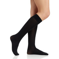 Berkshire Womens 3 Pairs Opaque Trouser Pantyhose With Sandalfoot Toe Knee High, Black, 9 11 Us