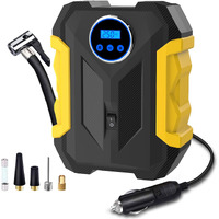 Digital Air Compressor For Car Auto Pump Portable Tire Inflator With Led Light Dc 12V