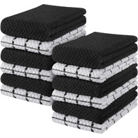 Utopia Towels Kitchen Towels, 15 X 25 Inches, 100% Ring Spun Cotton Super Soft And Absorbent Black Dish Towels, Tea Towels And Bar Towels, (Pack Of 12)