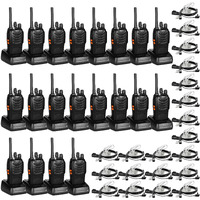 Tidradio Td-V2 Walkie Talkies For Adults With Earpiece 2 Way Radios Walkie Talkies Long Range With Flashilght Two Way Radio Rechargeable For Business Or Family (20 Pack)