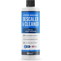 Coffee Machine Descaler - 2 Uses - Descaling Solution For Nespresso Breville Keurig Jura & More - Usa Made Cleaner For All Coffee Machines, Glass Pot Cleaner And Espresso Makers