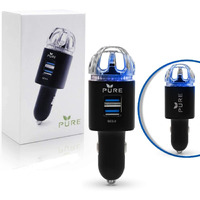 Car Air Purifier Premium Air Ionizer & Car Charger Accessory W Dual Usb Ports Quick Charge 3.0 Eliminate Allergens Bad Odor Pet Smell Smoke Pollen Mold Bacteria Viruses Pm2.5 & Vocs Deodorizer