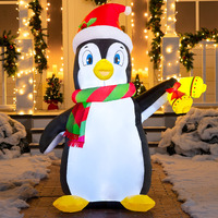 Joiedomi 5 Ft Christmas Inflatable Penguin Decoration, Blow Up Yard Decoration Holiday Life-Size With Built-In Leds For Christmas Party Indoor, Outdoor, Yard, Garden, Lawn D  Cor