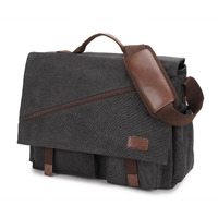Ravuo Messenger Bag For Men,Water Resistant Canvas Satchel 15.6 Inch Laptop Briefcases Business Shoulder Crossbody Bag