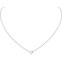 Chicsilver Silver Necklace For Women Tiny Small Heart Necklace For Women Endlessness Love Dainty Necklace - 16""