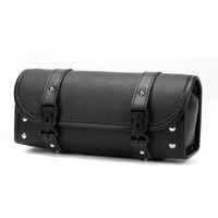 Motorcycle Bag, Universal Motorcycle Handlebar Bag, Motorcycle Fork Bag Pu Leather Black Roll Saddlebags For Honda Kawasaki Suzuki Yamaha