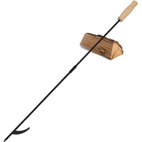 Fire Poker For Fire Pit,Rust Resistant Black Finish Solid Steel Fireplace Poker, Multi Use Tip Fire Pit Accessories For Fireplace Camping Wood Stove Indoor And Outdoor