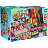 3 Layers Jumbo Arts And Crafts Supplies Warehouse, Biggest Chest Box 17.91Wx12.4L Includes 1600+ Giant Craft Materials Kit For Kids 6-12 Creative Toys Birthday Gift For Preschool Girls And Boys