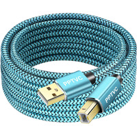 Pptvc Printer Cable 40Ft, Usb Printer Cord 2.0 Type A Male To B Male Cable Scanner Cord High Speed Compatible With Hp, Canon, Dell, Epson, Xerox, Samsung And More