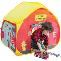 Pop It Up | Firestation Tent With Streetmap Playmat Playhouse | Fun2Give | Front & Back Doors, Spacious Interior, Pretend Play, Toddlers & Kids Ages 3+