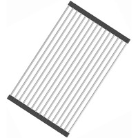 Fafcitvz Stainless Steel Roll Up Dish Rack Over The Sink Roll Out Dish Drying Rack For Kitchen Dishes,Cups