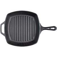 Lodge L8Sgp3 Cast Iron Square Grill Pan, Pre-Seasoned, 10.5-Inch