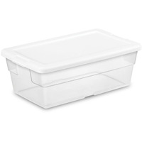 Sterilite 24-Pack Stackable Storage Bin With Lid, Clear Plastic Design, 6 Quart